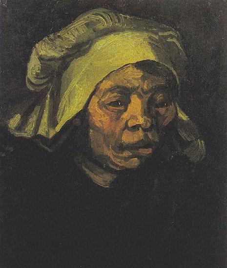 Vincent Van Gogh Head of a Peasant woman with white hood